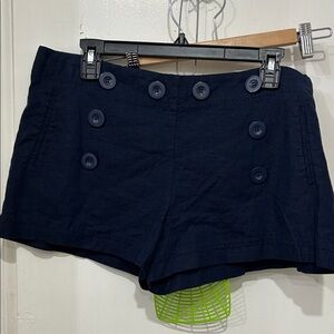 Max studio MLLP  Blue Women's Buttoned Shorts side-  zip good condition preowned